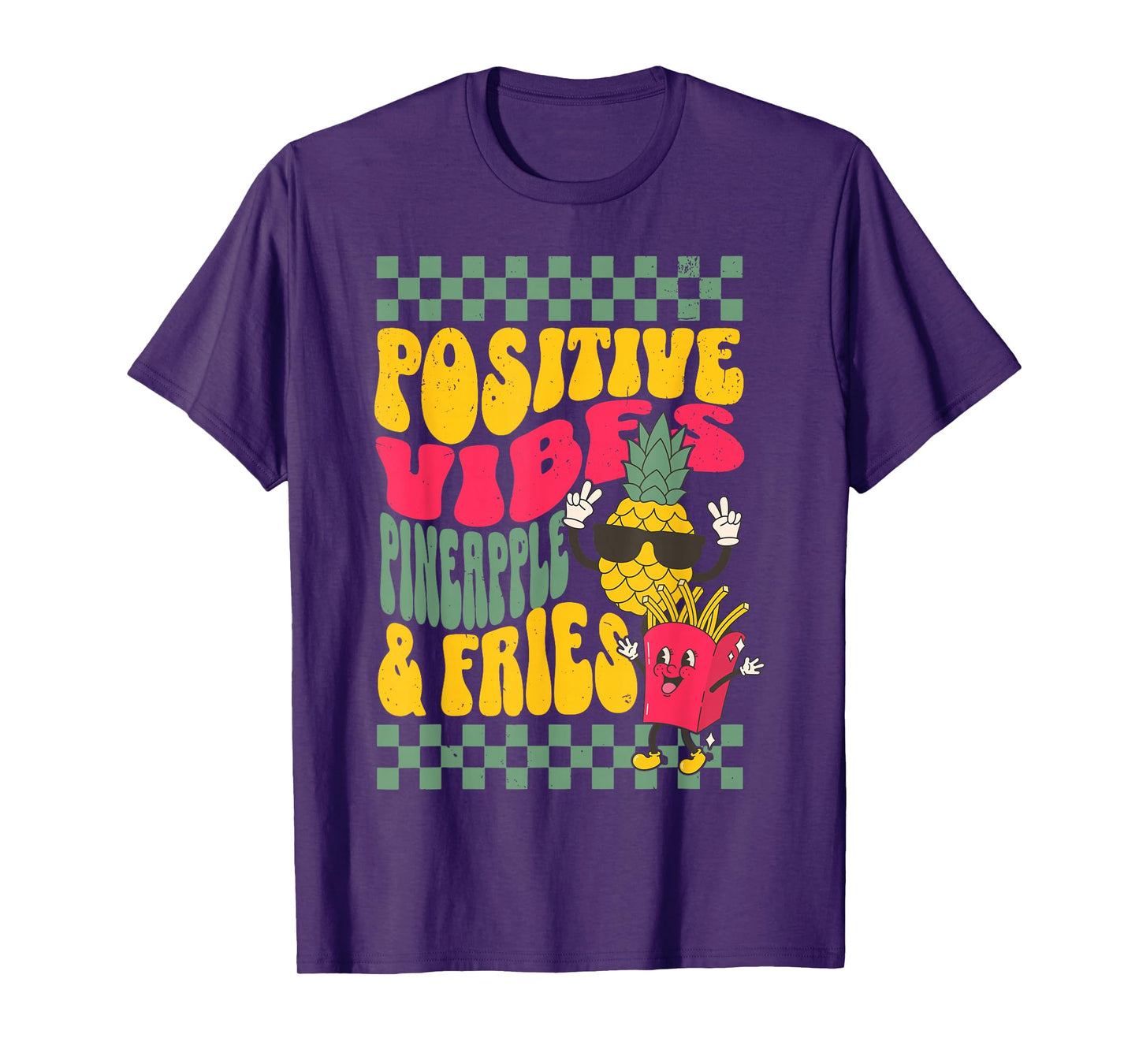 Groovy Positive Vibes Pineapple & Fries Transfer Day IVF T-Shirt
