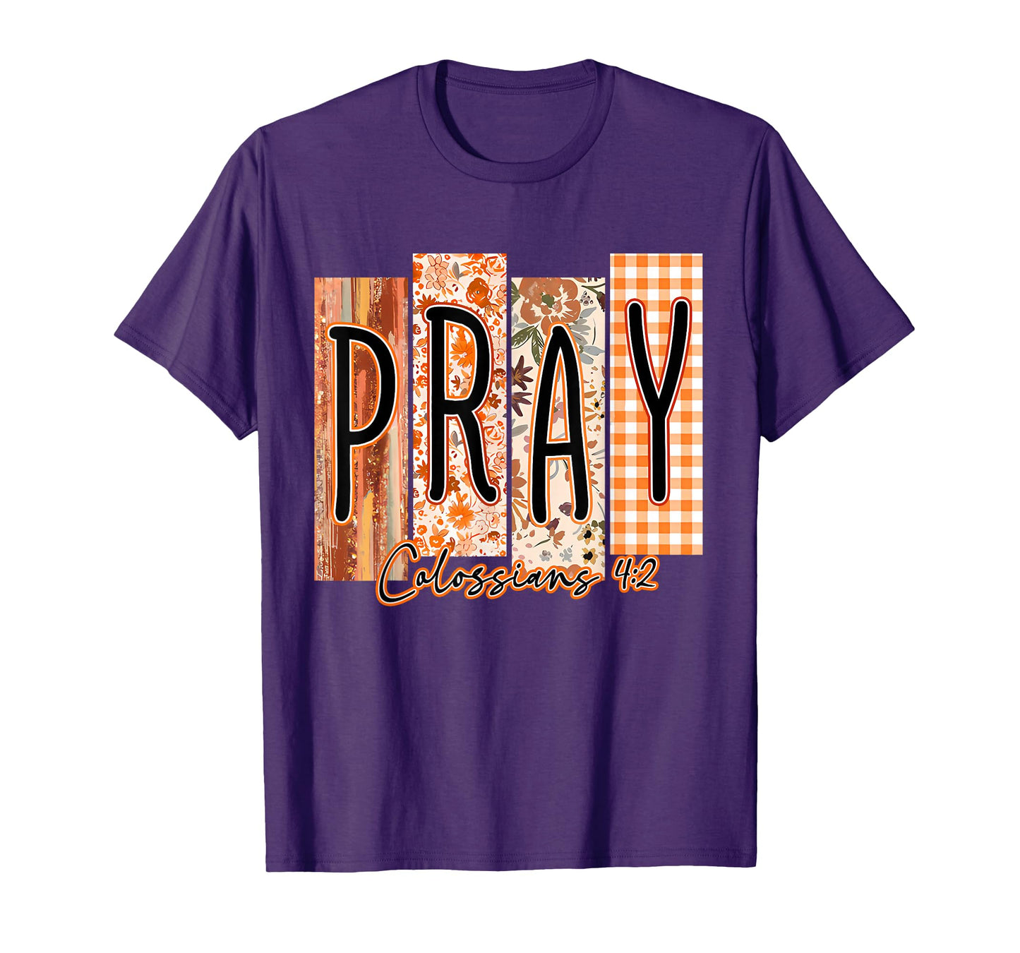 Pray Bible Verse Preppy Fall Christian Faith Pumpkin Spice T-Shirt