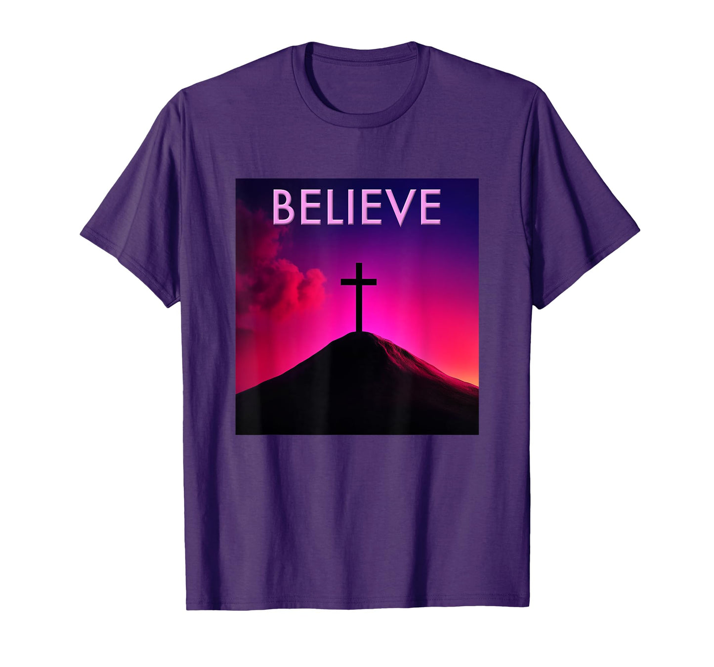 Believe Christian Cross Faith Jesus Christ Men Women Kids T-Shirt