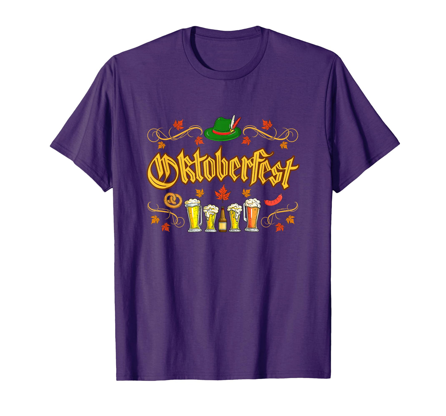 Oktoberfest Fall Autumn Leaves German Costume Women Men Kids T-Shirt