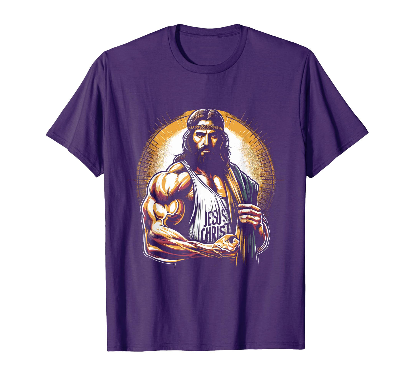 Muscular Jesus Christ - Funny Weightlifting Jesus Gym Sports T-Shirt