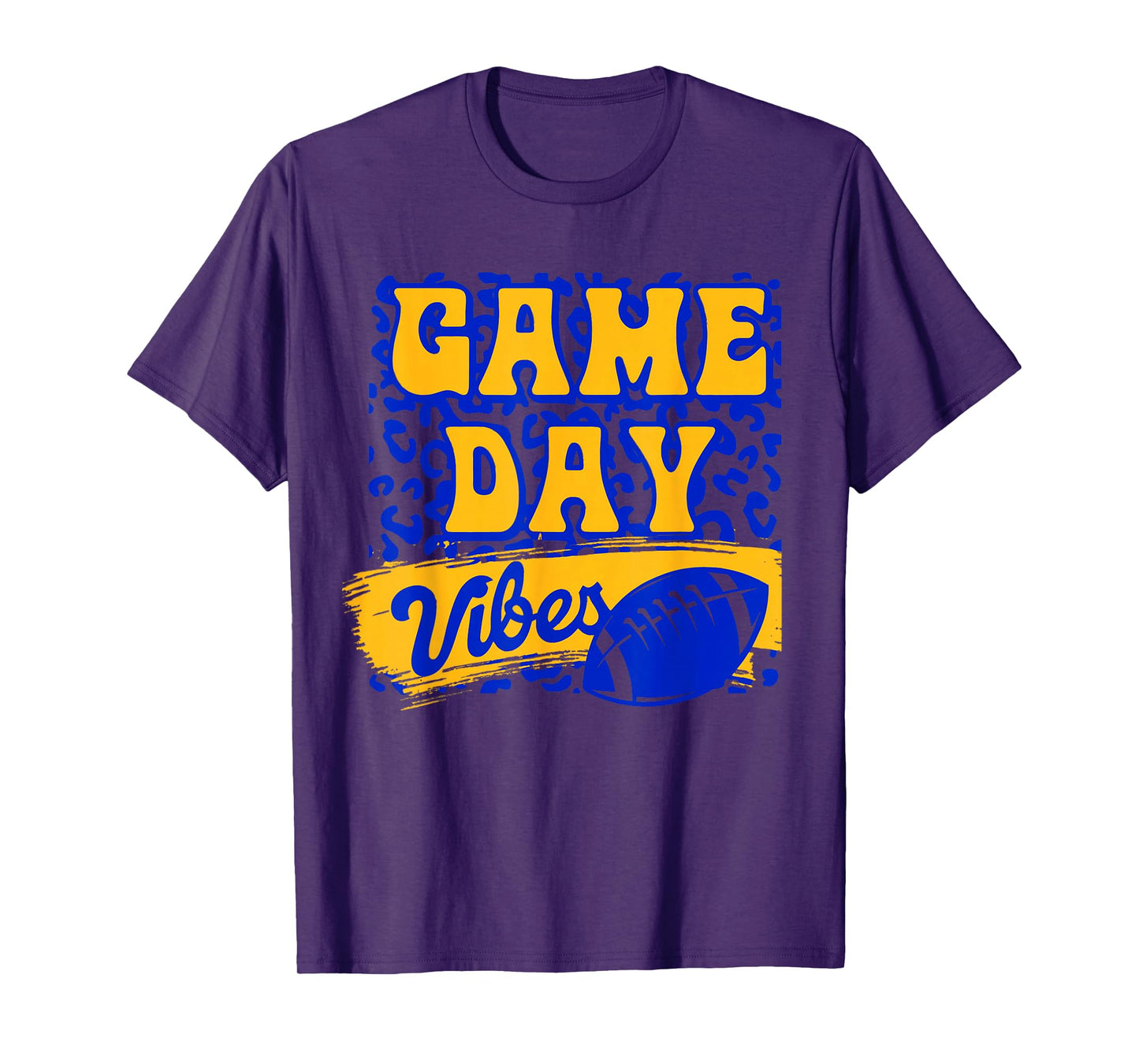 Game Day Vibes Football Season Football Blue Gold Vibes T-Shirt