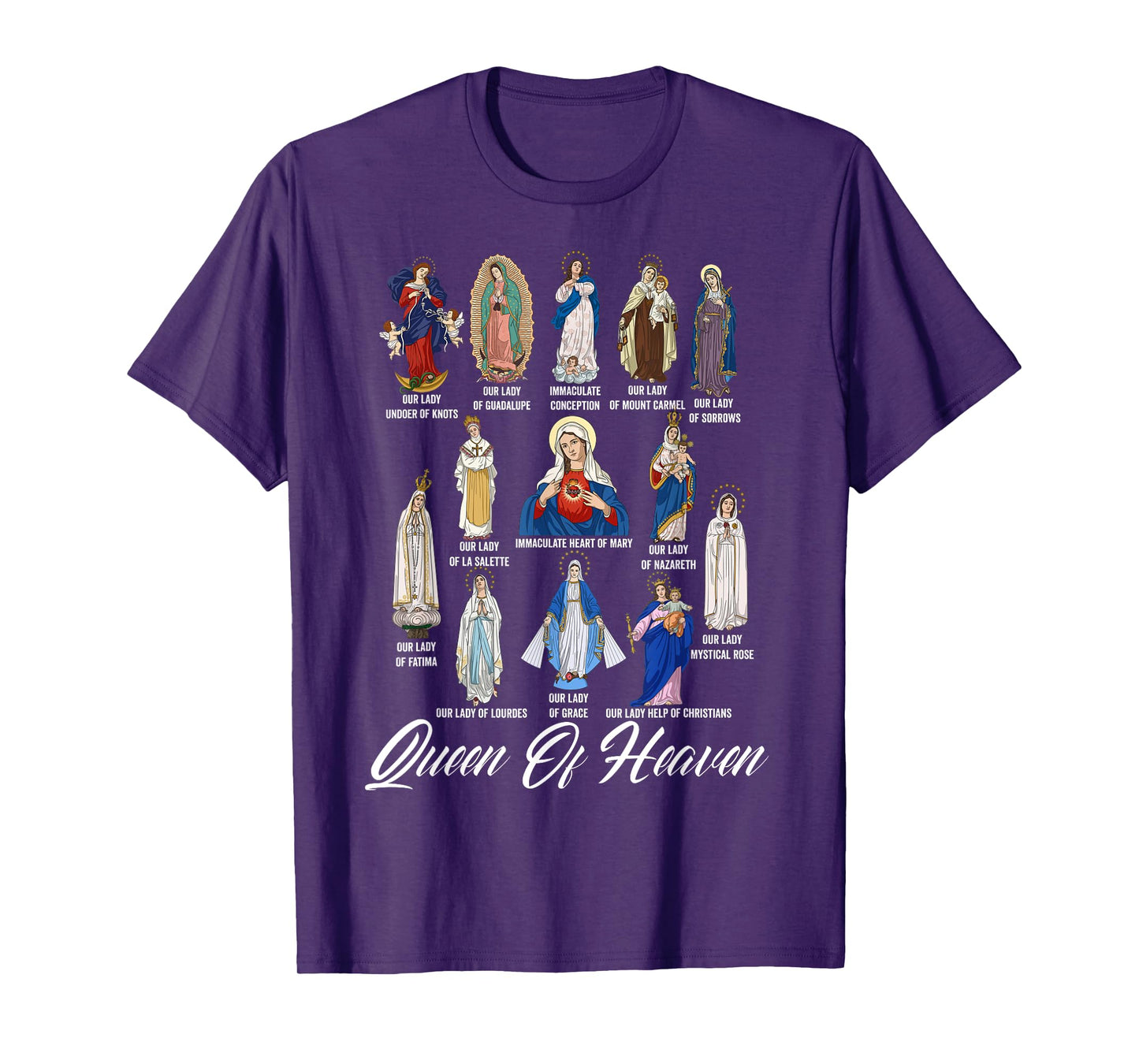 Our Lady The Blessed Mother Latin Marian Titles Catholic T-Shirt