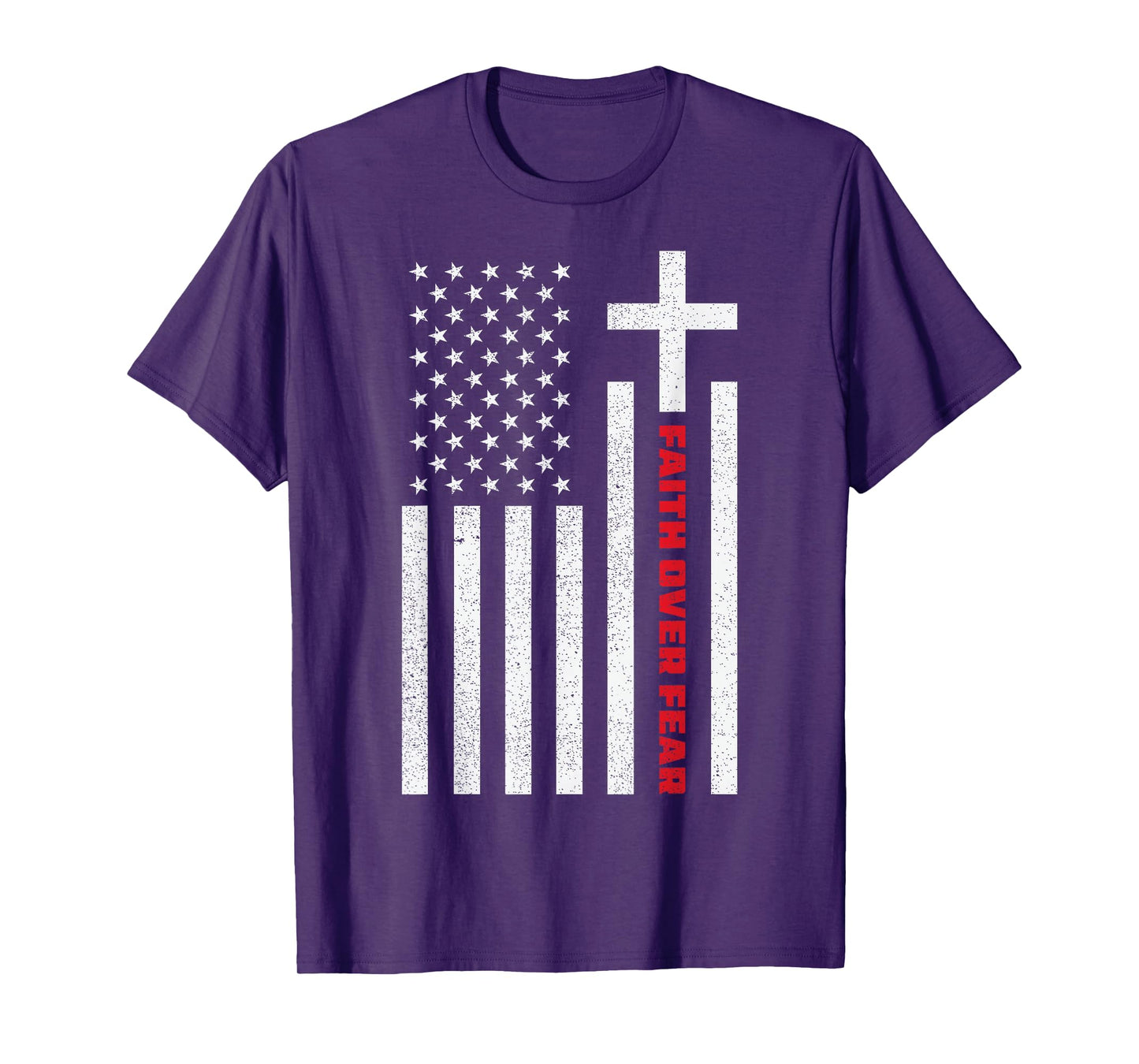 Faith Over Fear American Flag Christian Religious T-Shirt