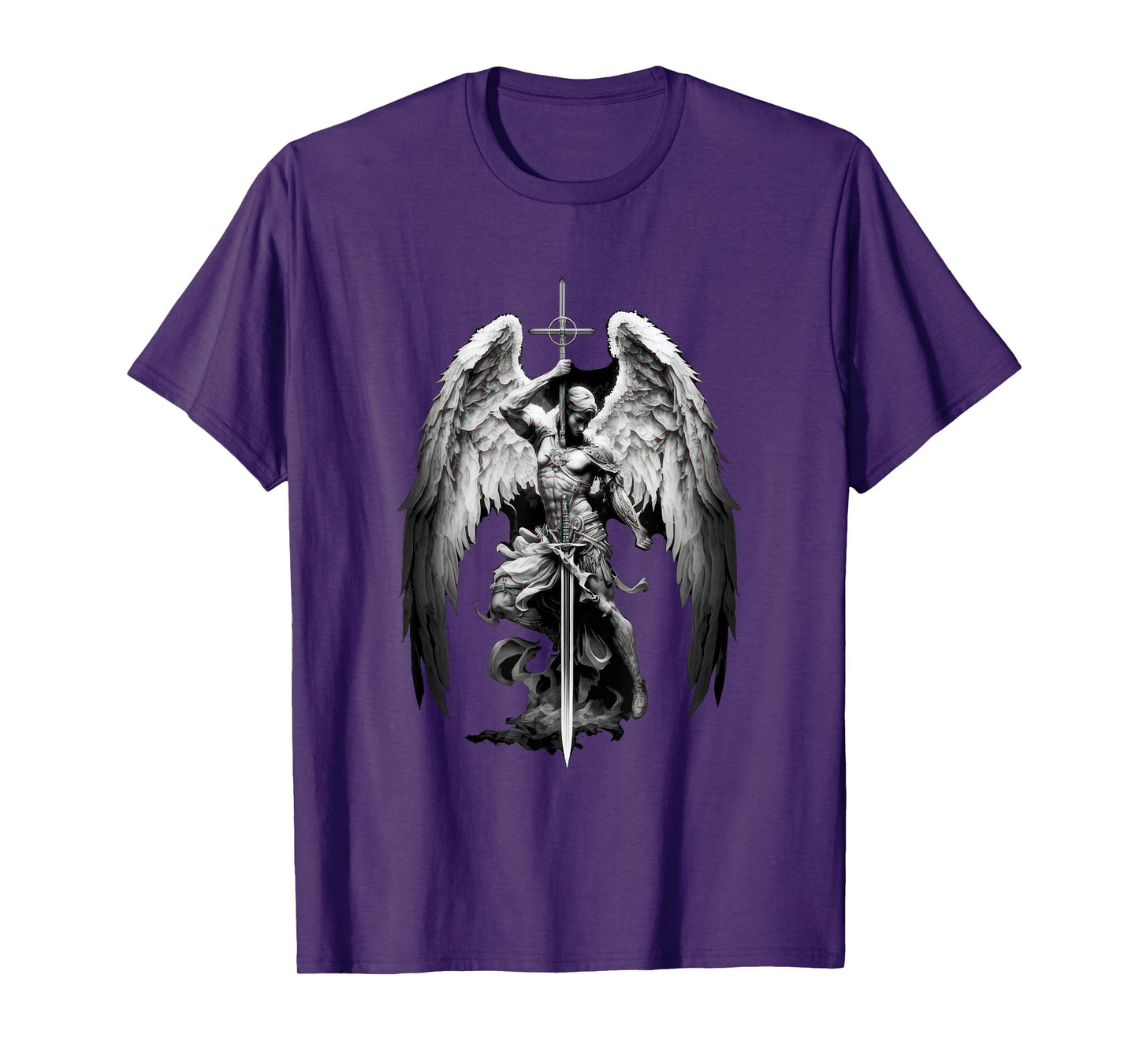 Gods Angel Gabriel Archangel with Sword, Cross and Wings. T-Shirt