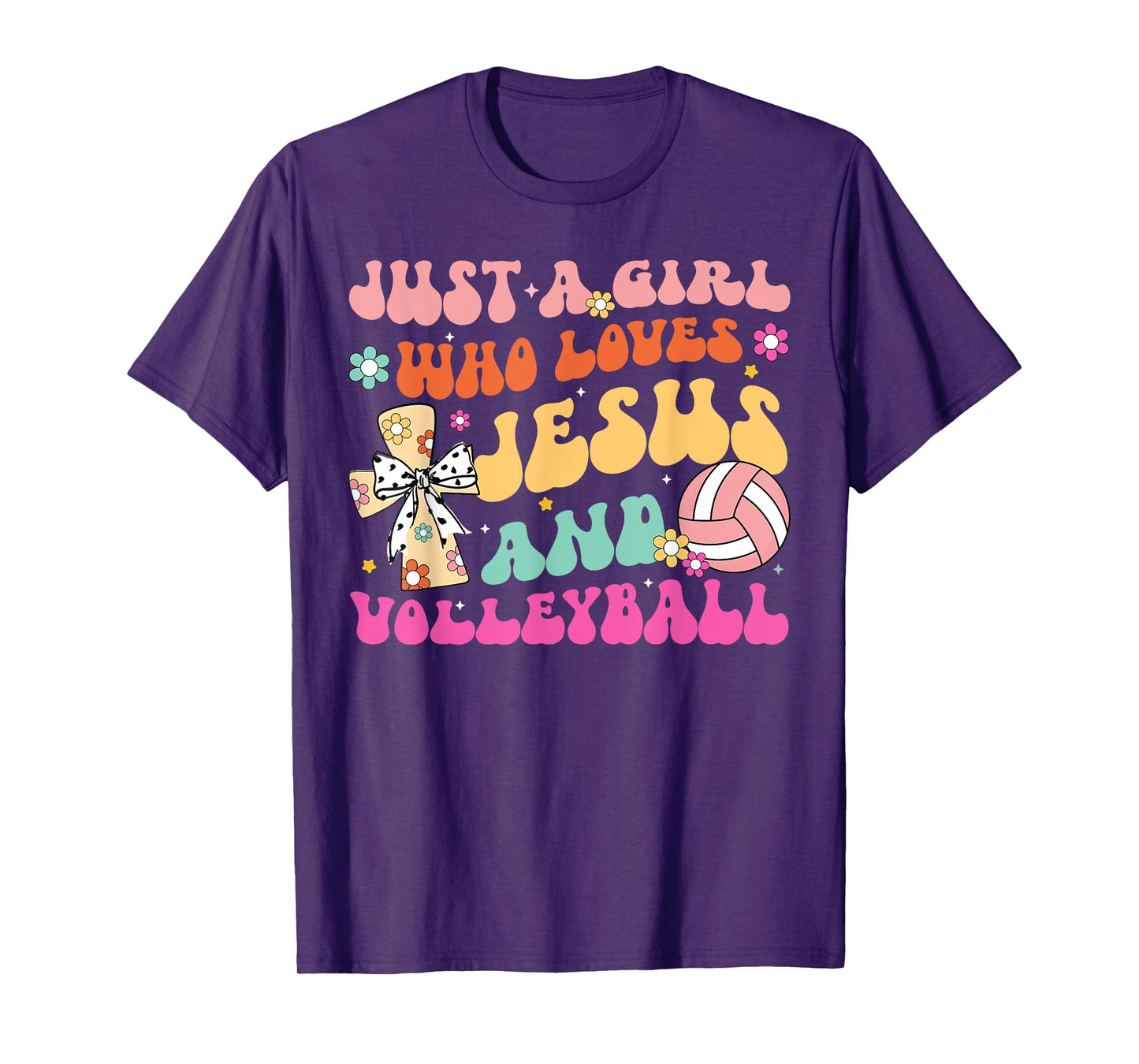 Just A Girl Who Loves Jesus And Volleyball Christian Easter T-Shirt