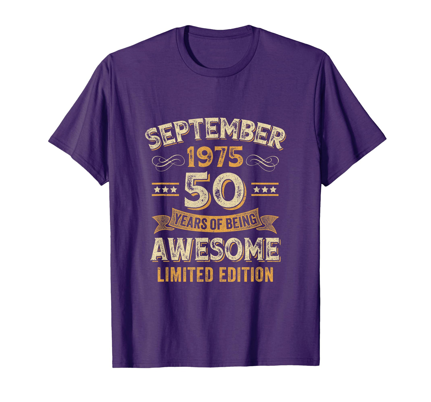 50 Years Awesome Vintage September 1975 50Th Birthday T-Shirt