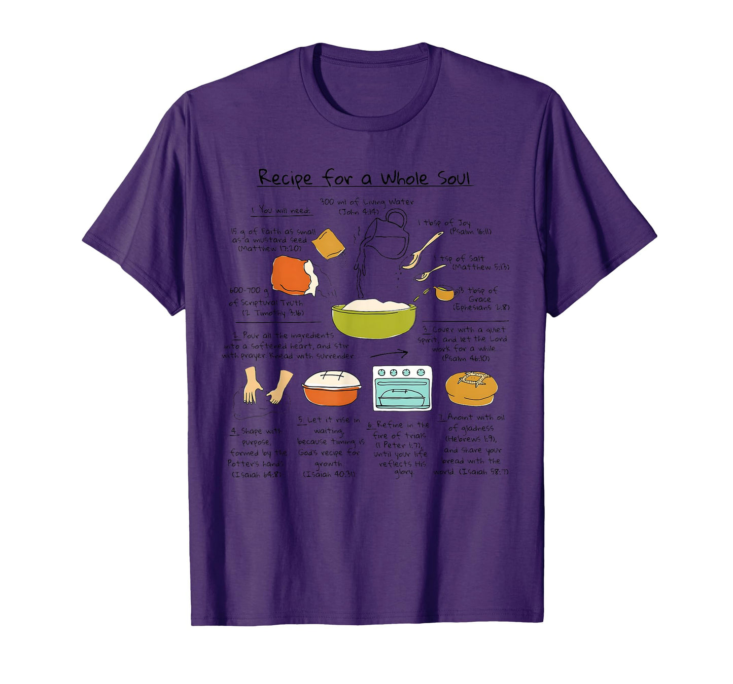 Recipe for a Whole Soul Jesus Bible Verse Tee T-Shirt