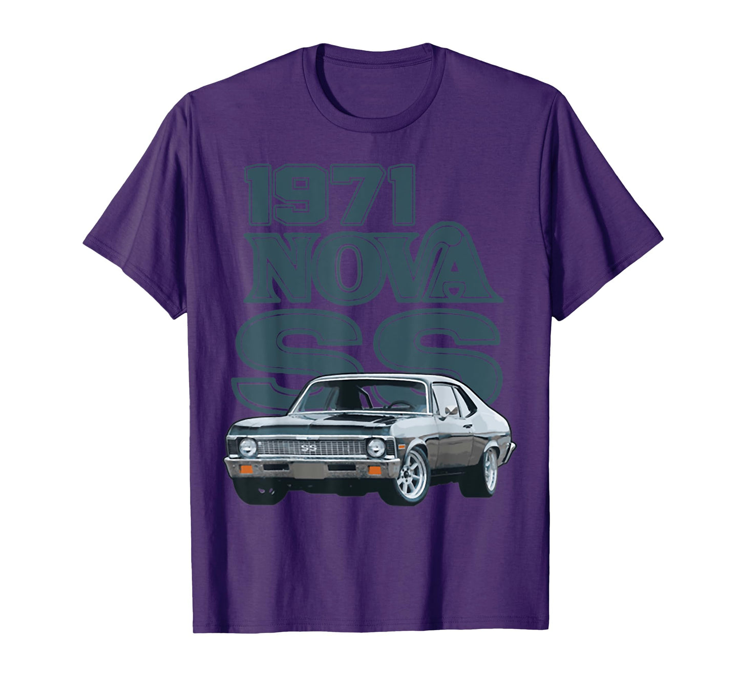 1971 71 Chevys Nova 2 Classic Car Old School Muscle Car T-Shirt
