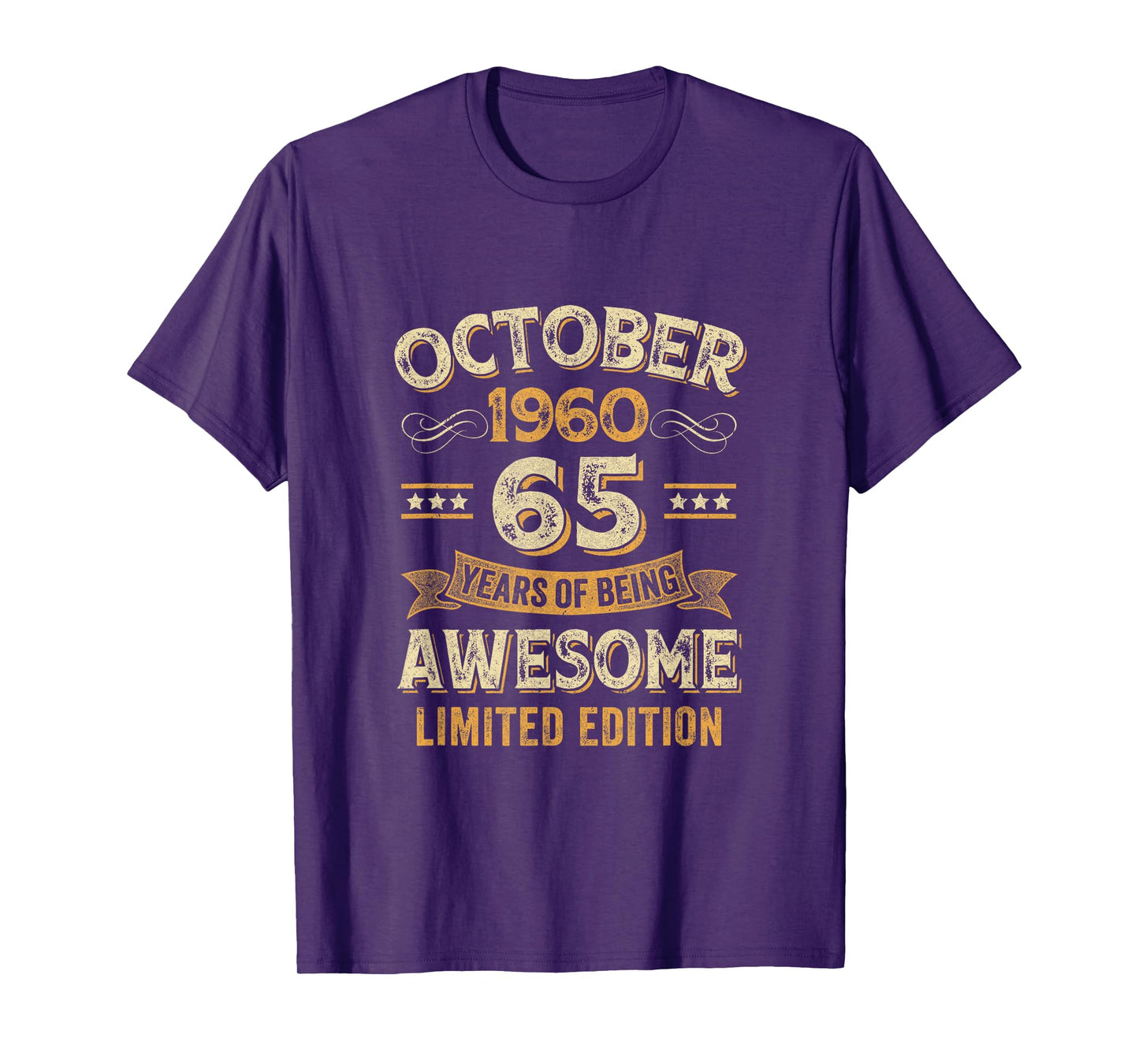 65 Years Awesome Vintage October 1960 65Th Birthday T-Shirt