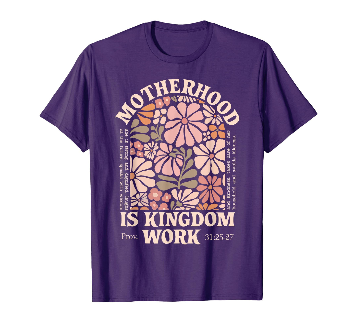 Floral Vintage Motherhood is Kingdom Work Mama Mothers Day T-Shirt