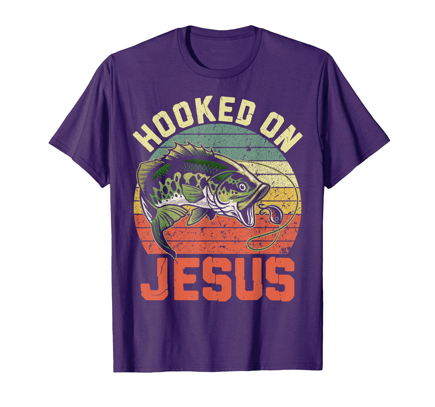 Hooked On Jesus Christian Funny Fishing Jokes T-Shirt