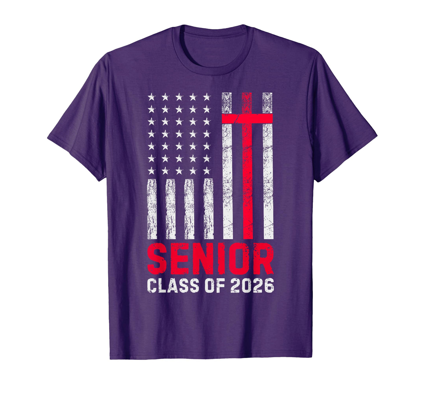 Senior Class of 2026 US Flag Cross Christian Graduation 2026 T-Shirt