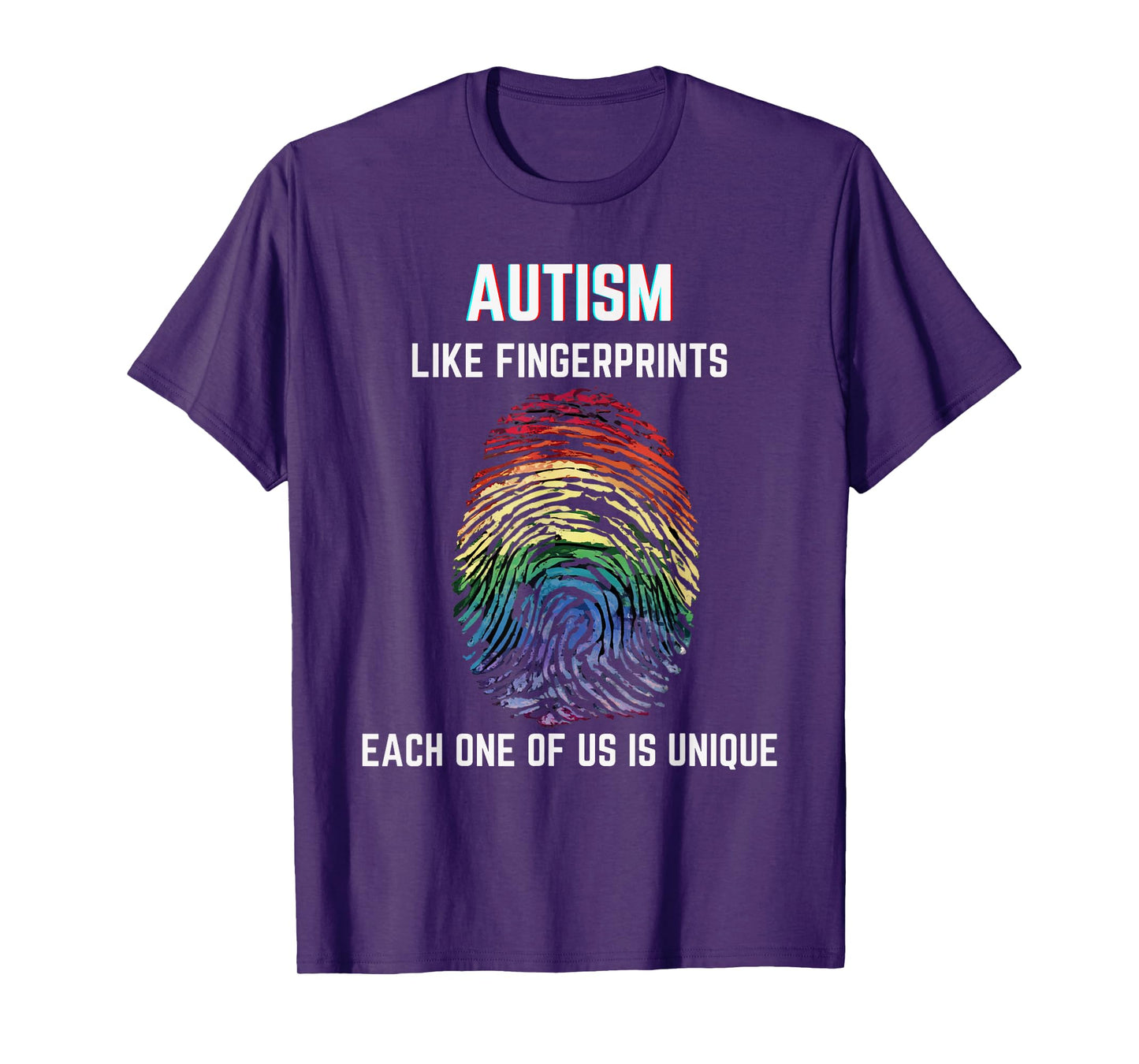 Autism Like Fingerprints We Are All Unique Acceptance T-Shirt