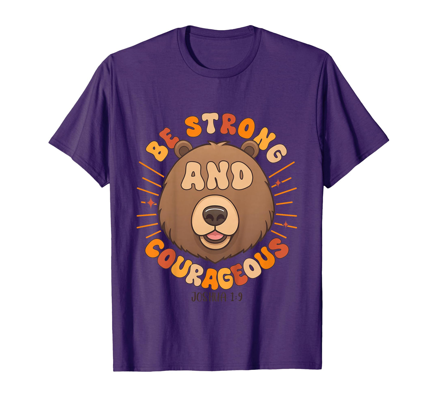 Be Strong and Courageous Boys Christian Joshua 1:9 T-Shirt