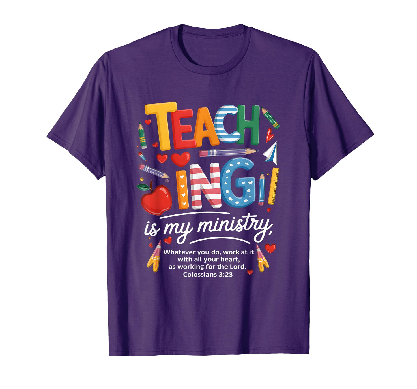 Teaching is My Ministry God Christian Teacher Back to School T-Shirt