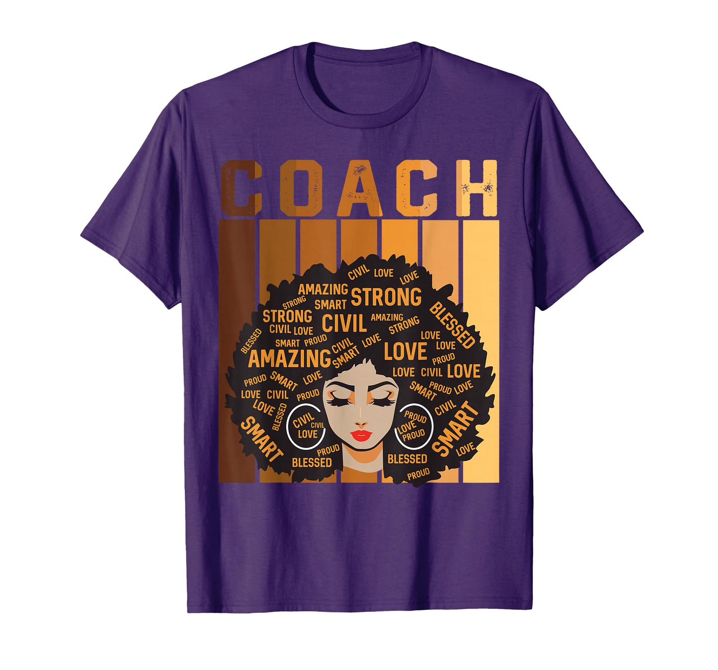 Coach Afro African American Women Black History Month T-Shirt