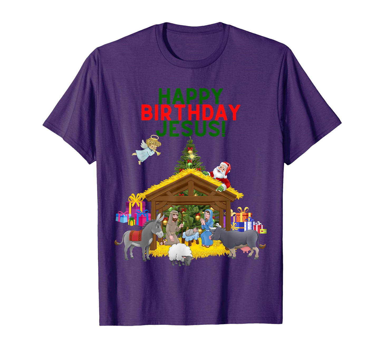 Worship Wear Merry Christmas Christian Happy Birthday Jesus Christ Xmas T-Shirt