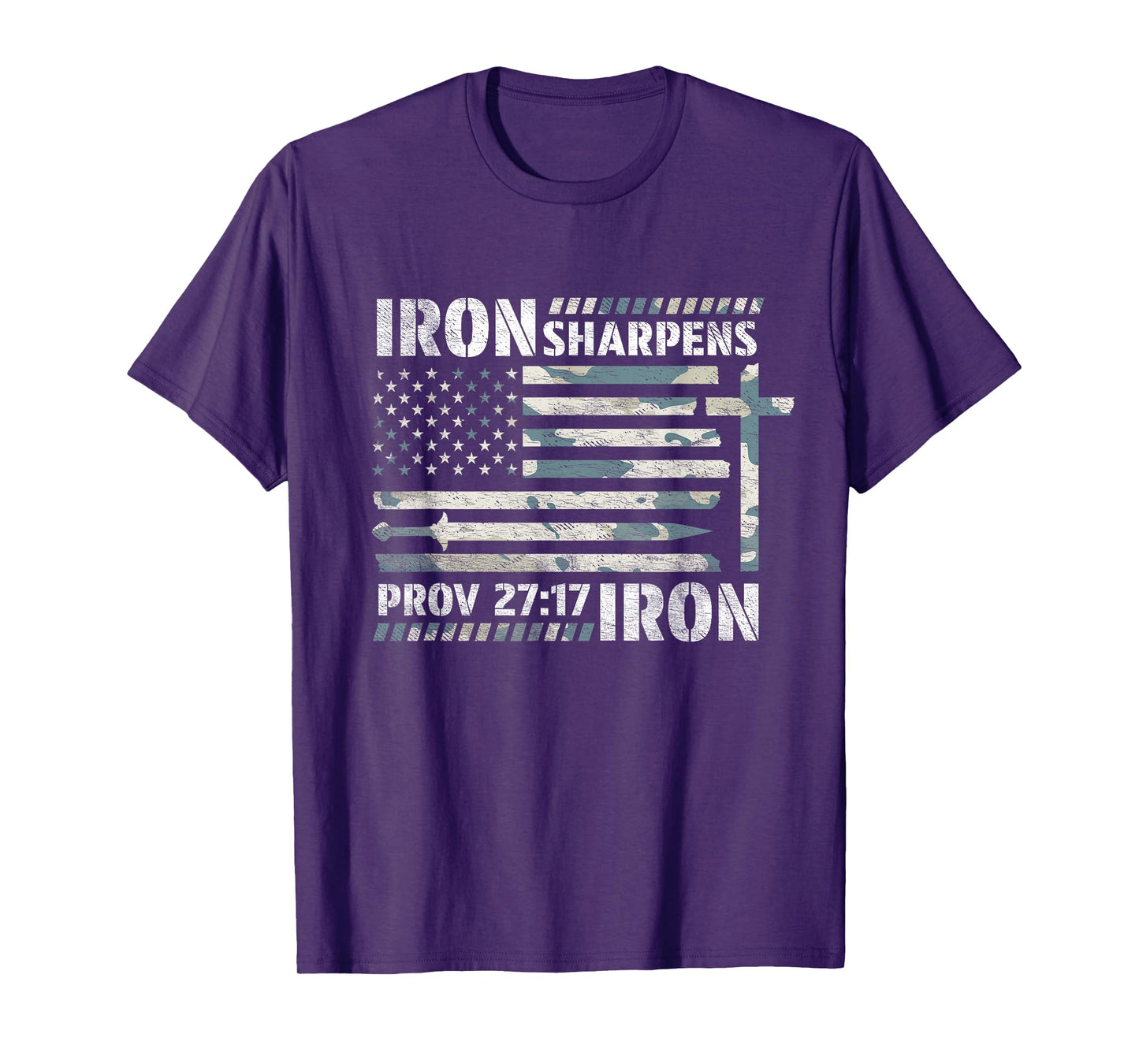 Iron Sharpens Iron Proverbs Bible Verse Christian T-Shirt