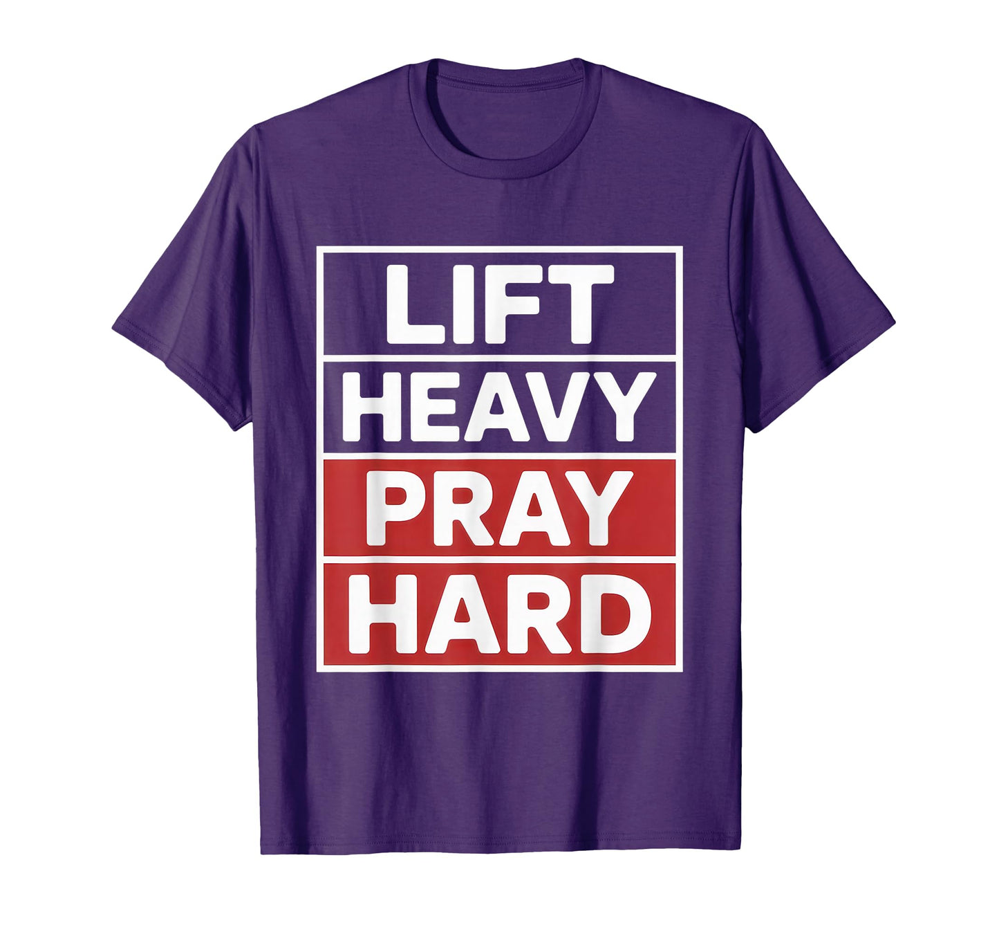 Lift Heavy Pray Hard Tshirt Gym Christian Gift Jesus Faith T-Shirt