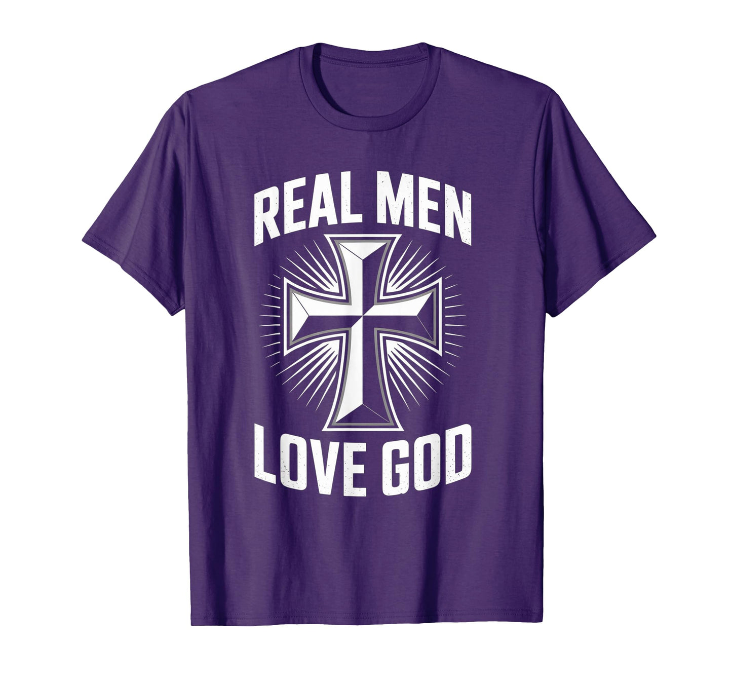 Retro Christian Cross Real Men Love God Matthew 22:37 T-Shirt