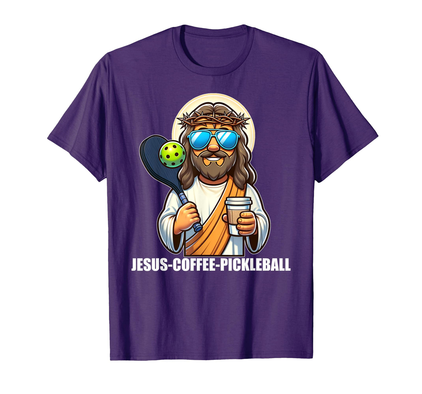 Jesus Coffee Picklenall Funny Christian Pickleball Lovers T-Shirt, Small, Black