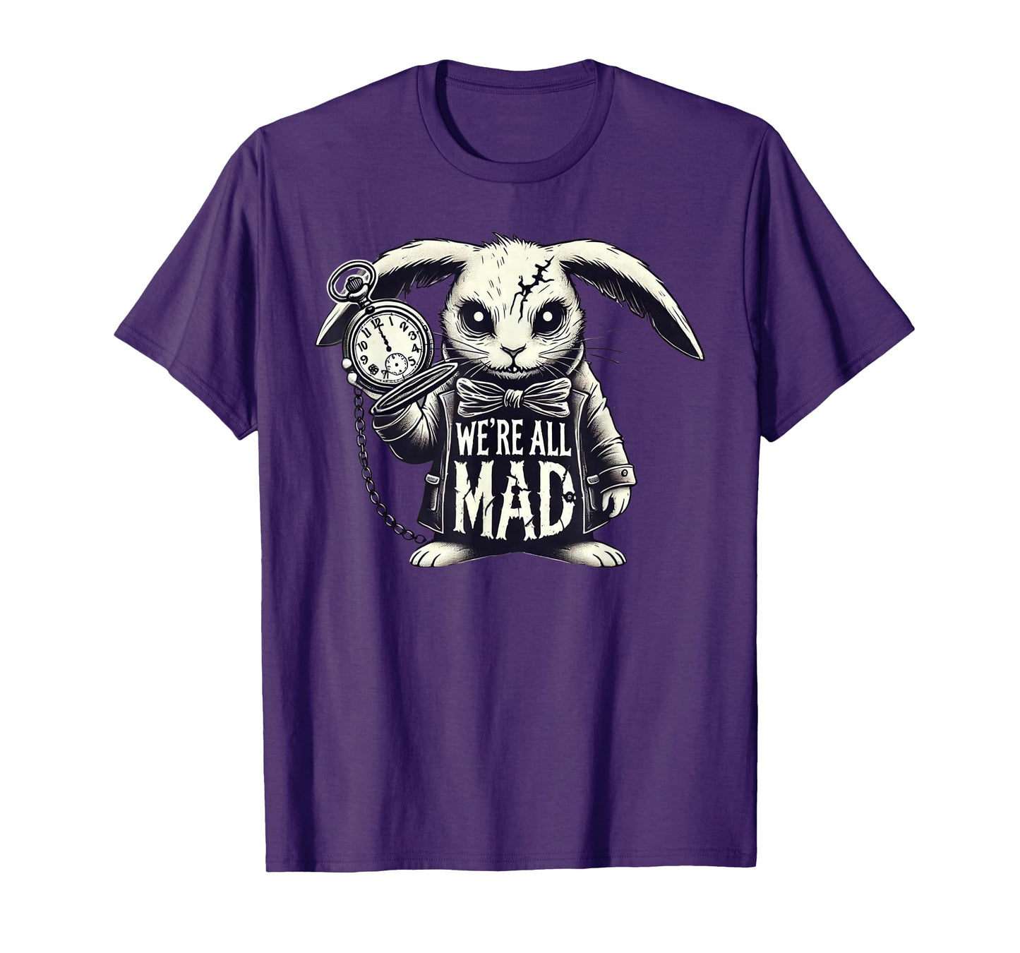 Alice in Wonderland - We're All Mad White Rabbit Mad Hatter T-Shirt