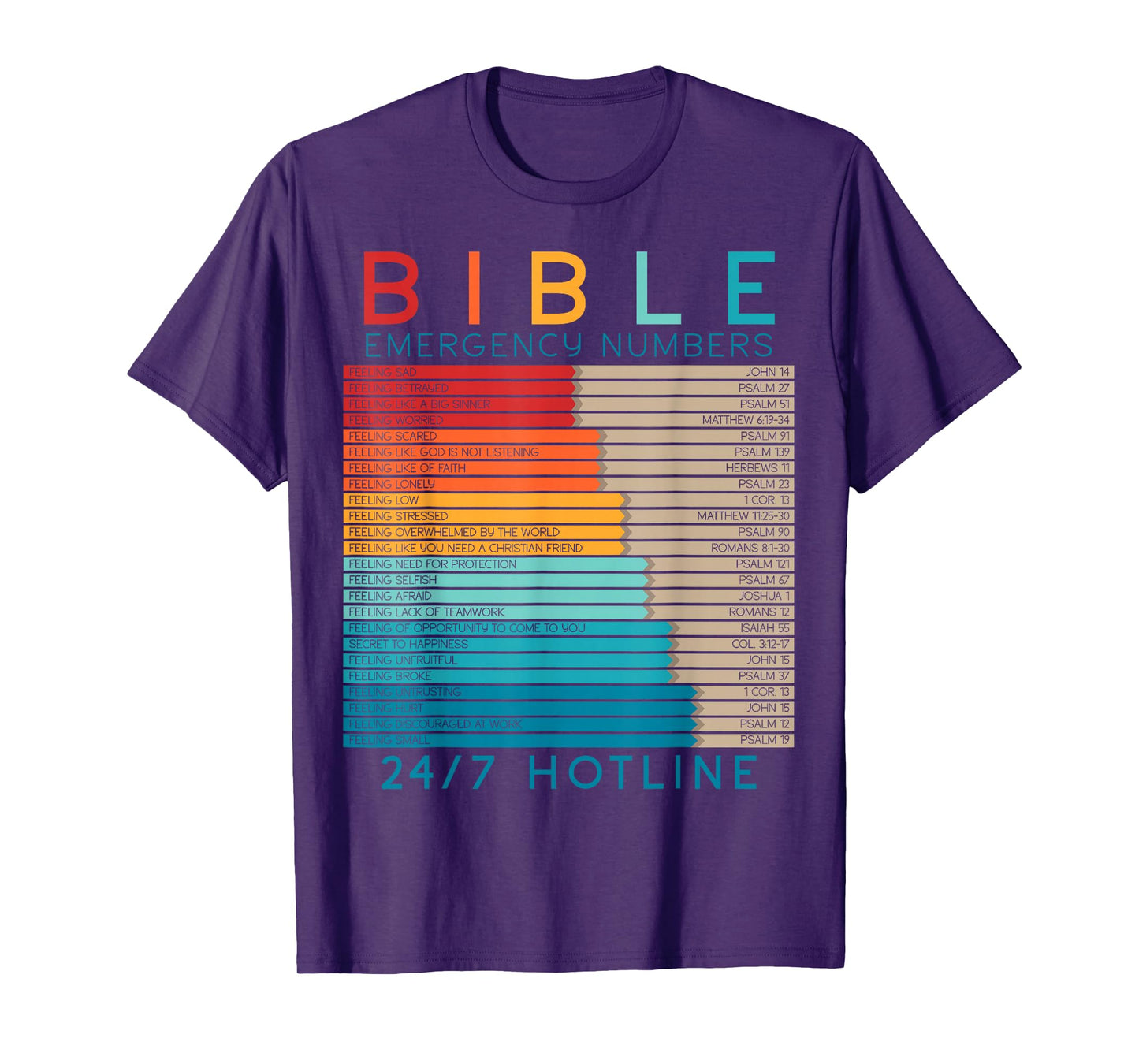 Bible Emergency Hotline Numbers Bible Verse Scripture T-Shirt