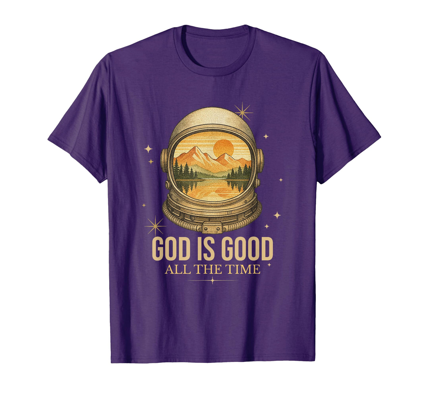 God Is Good Astronaut Vintage Retro Religious Christian T-Shirt