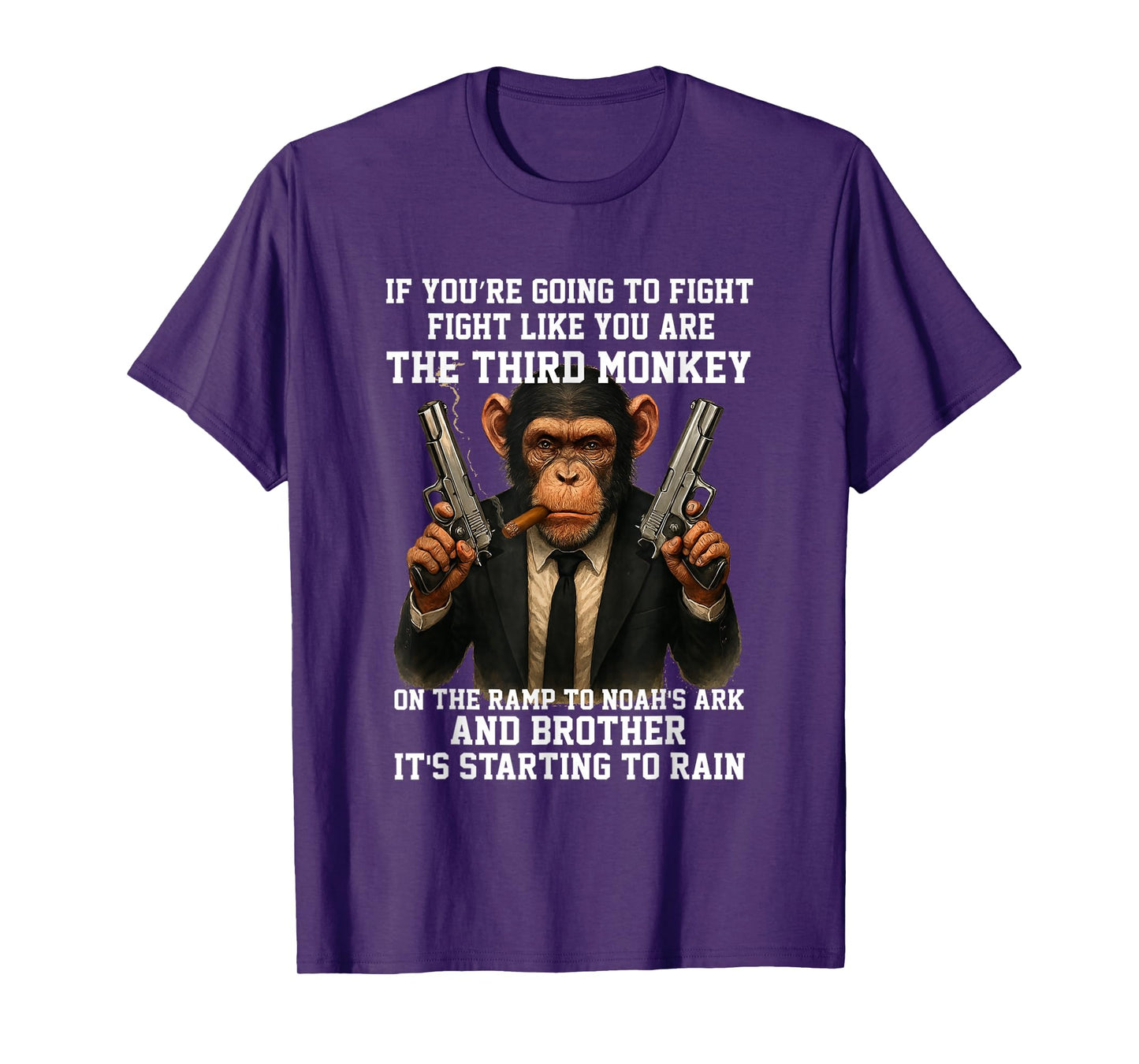 Fight Like The Third Monkey Noah Ark Rain Funny T-Shirt