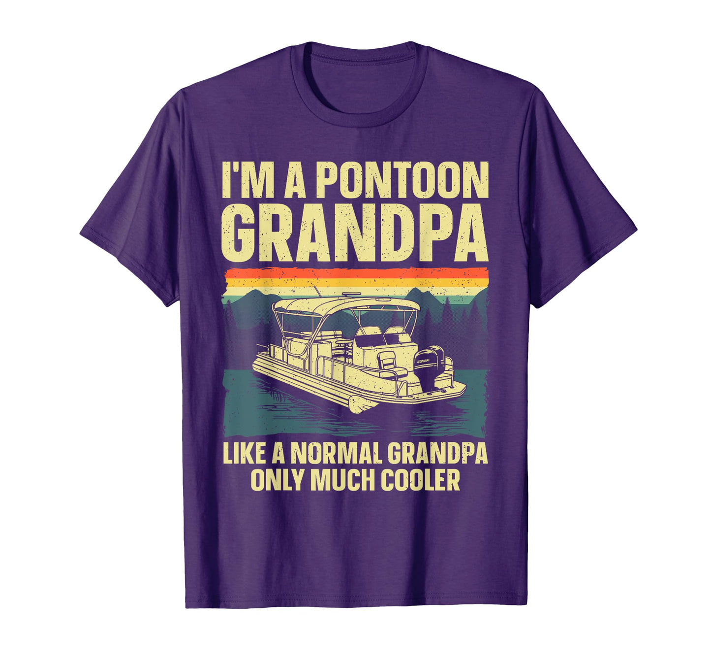 Cool Pontoon Boat Design For Grandpa Men Pontoon Boat Lover T-Shirt