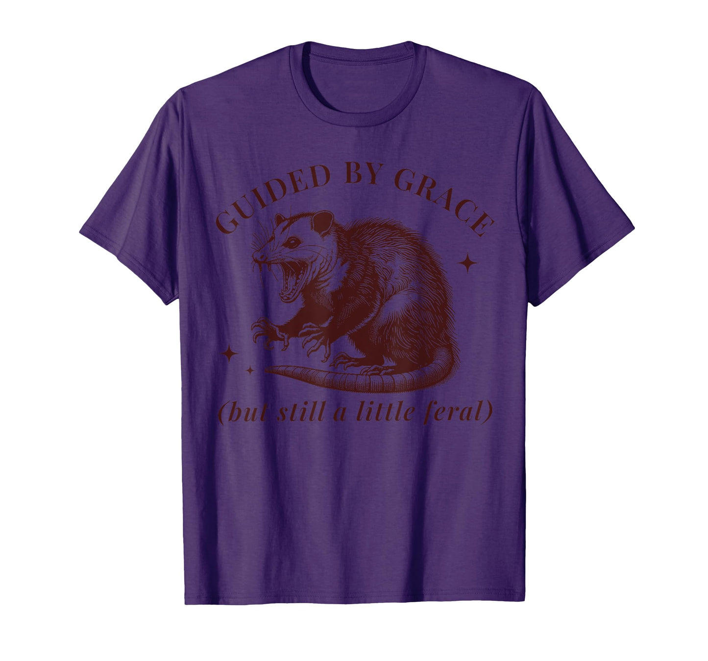 Guided by Grace Funny Possum Christian Feral Bible Saying T-Shirt