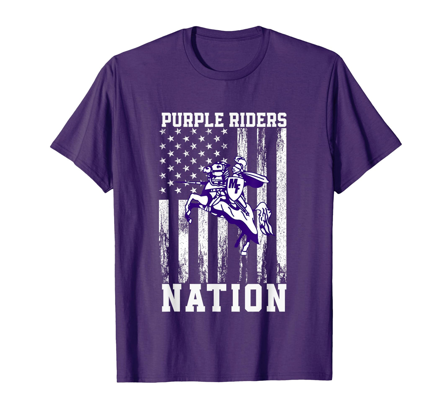 Martins Ferry Purple Riders Logo Nation HS T-Shirt