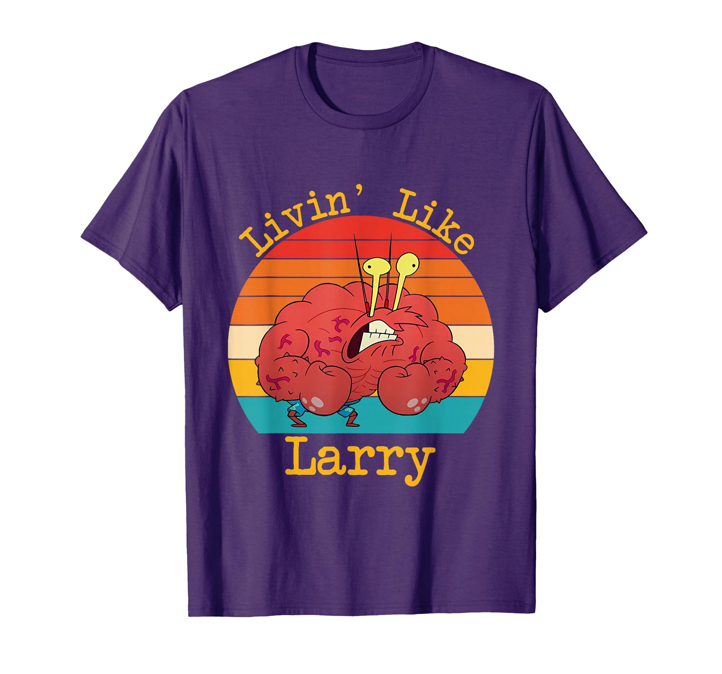 Livin' Like Larry Funny Crab Design T-Shirt
