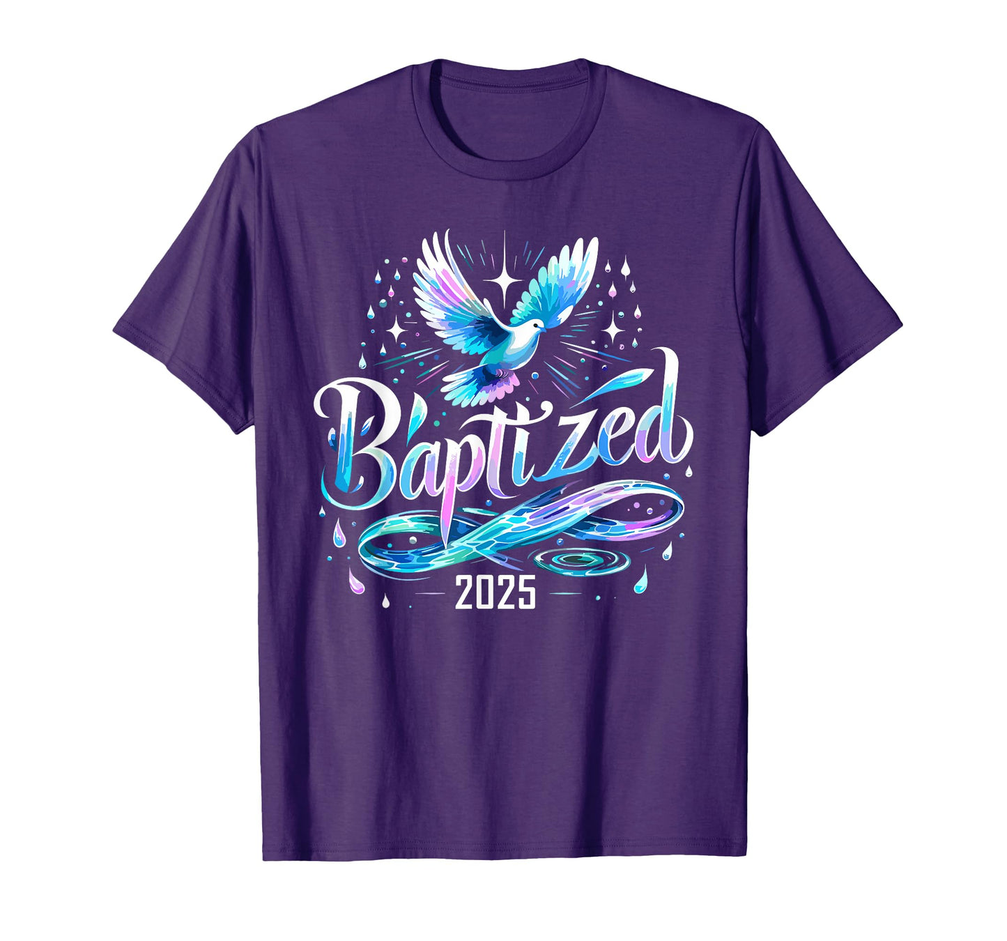 Baptized 2025 Shirt Christian Water Baptism Church Group T-Shirt