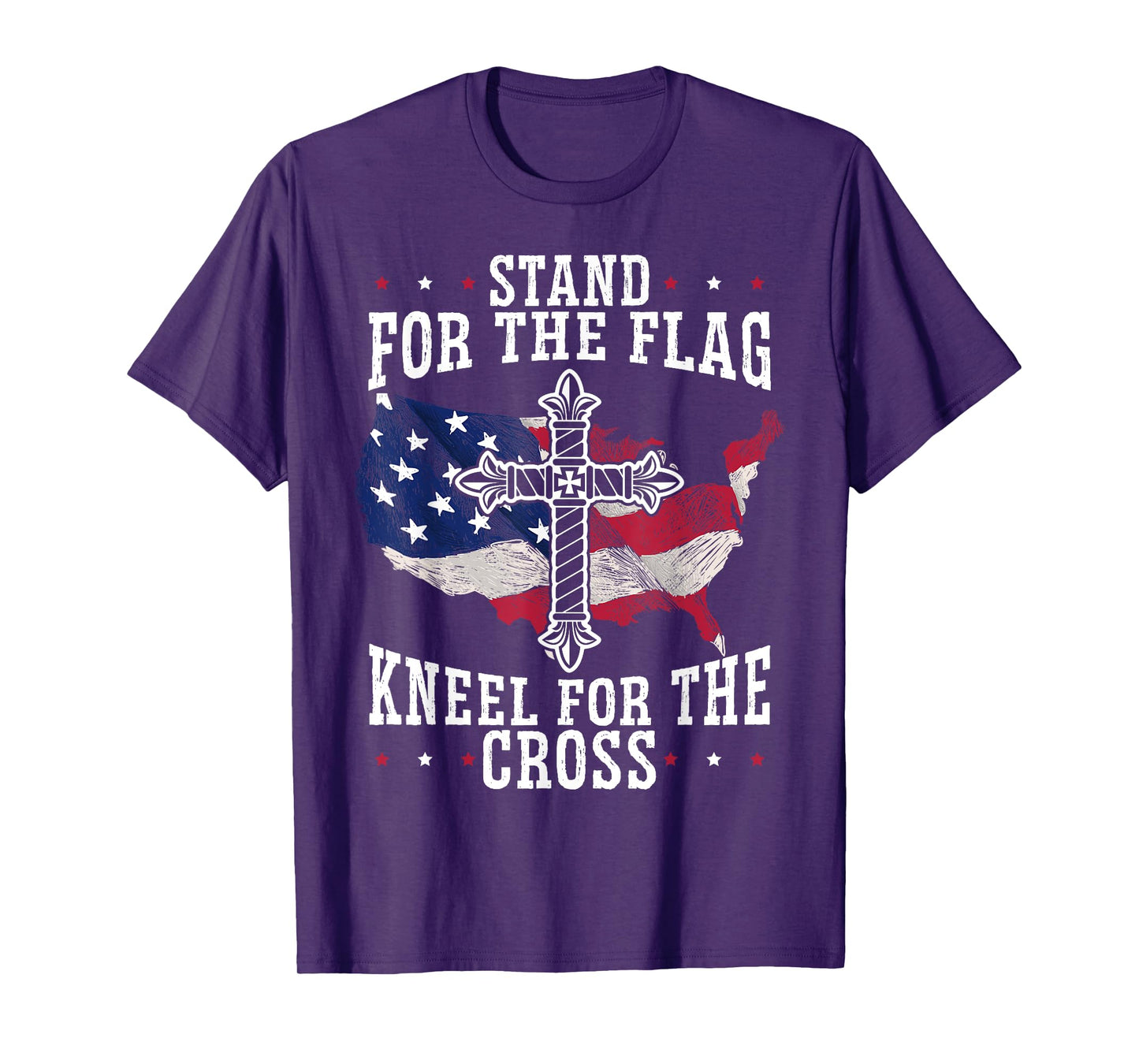 Stand For The Flag Kneel For The Cross Christian USA T-Shirt