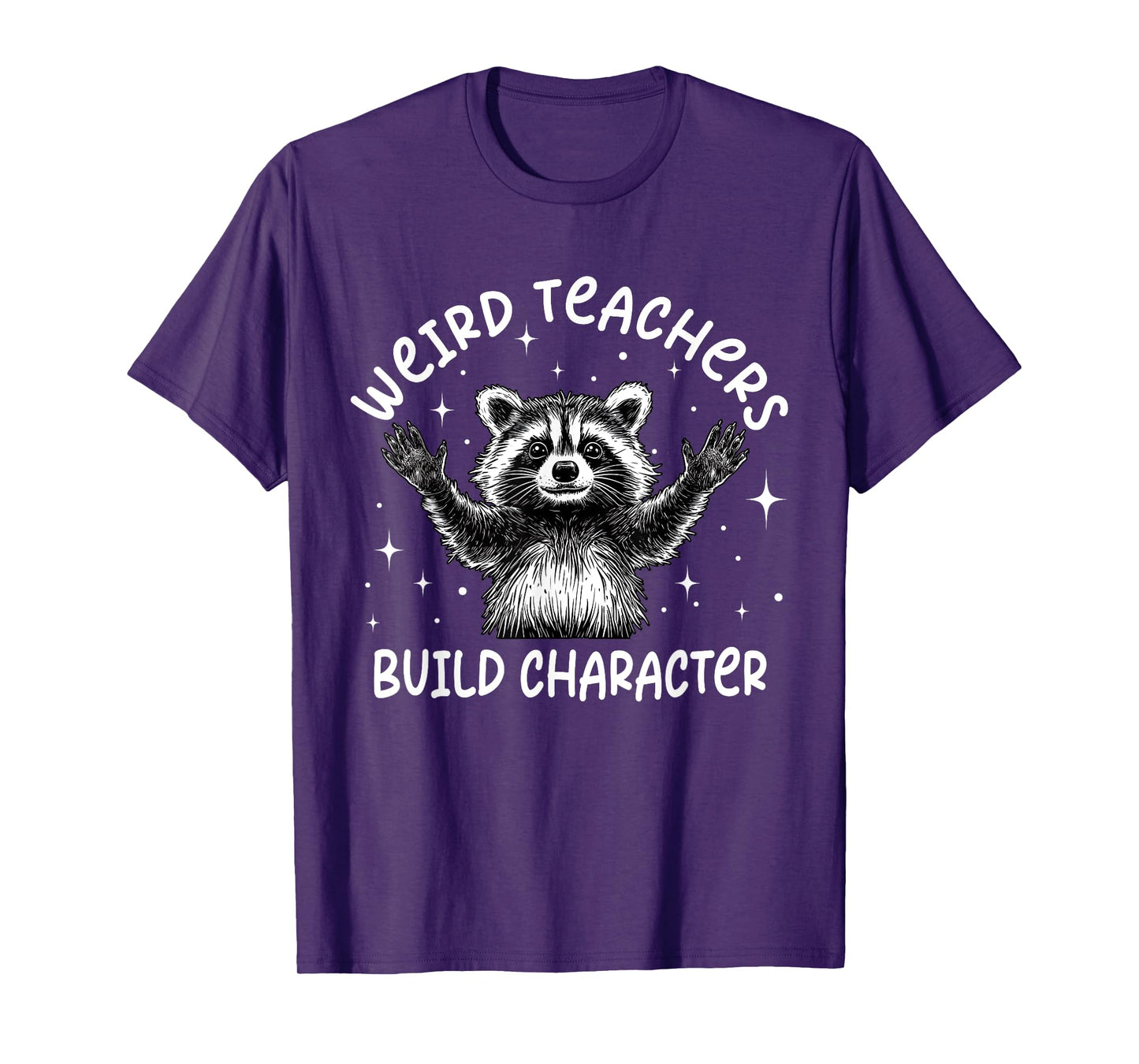 Weird Teachers Build Character Teacher Appreciation Raccoon T-Shirt