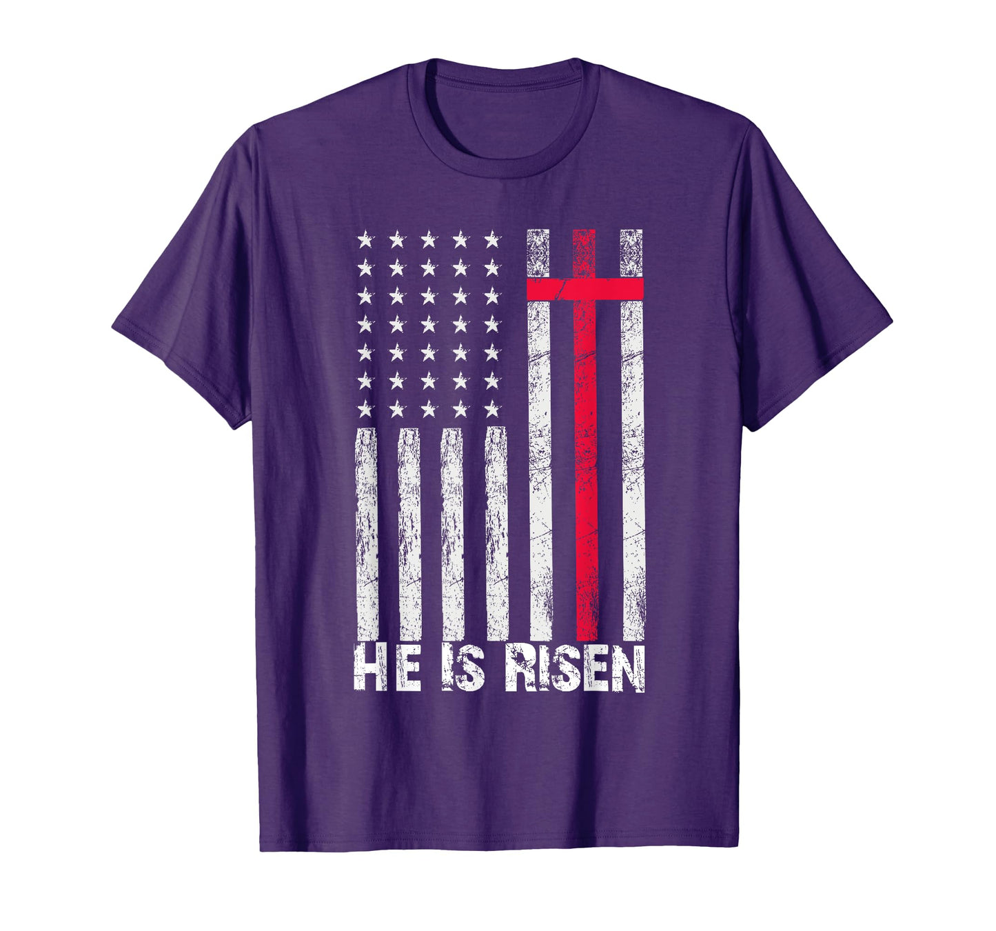 He is Risen American Flag Cross Vintage Happy Easter T-Shirt