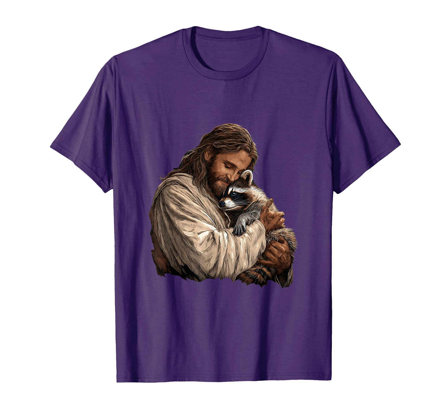 Christian Holding Raccoon Lover Trash God Faith Men Women T-Shirt