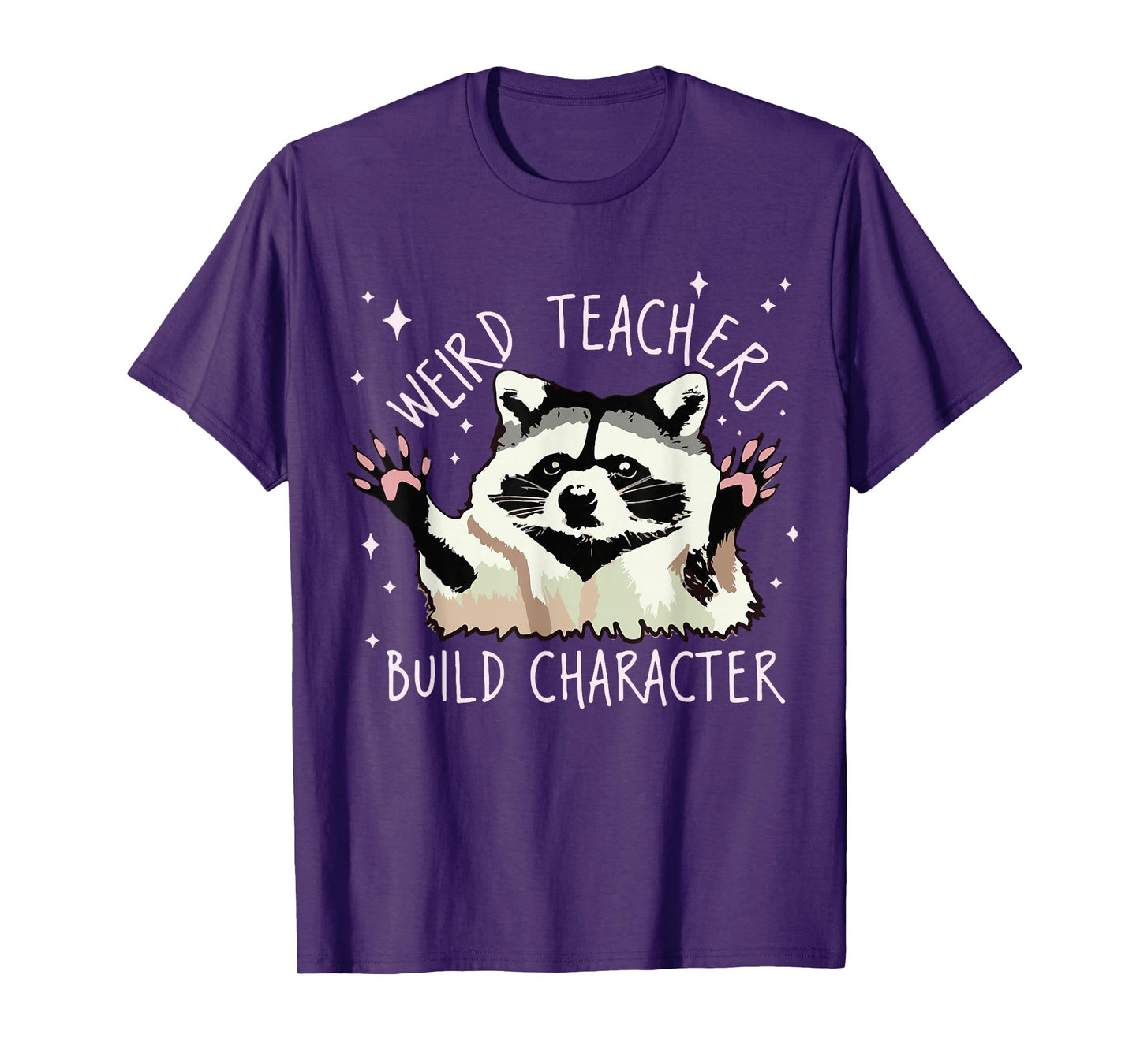 Weird Teachers Build Character Raccoon Teacher Appreciation T-Shirt