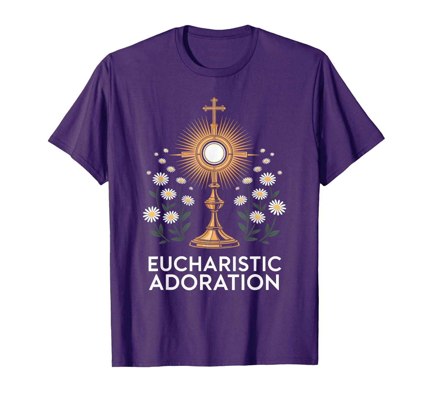 Floral Eucharistic Adoration Catholic T-Shirt