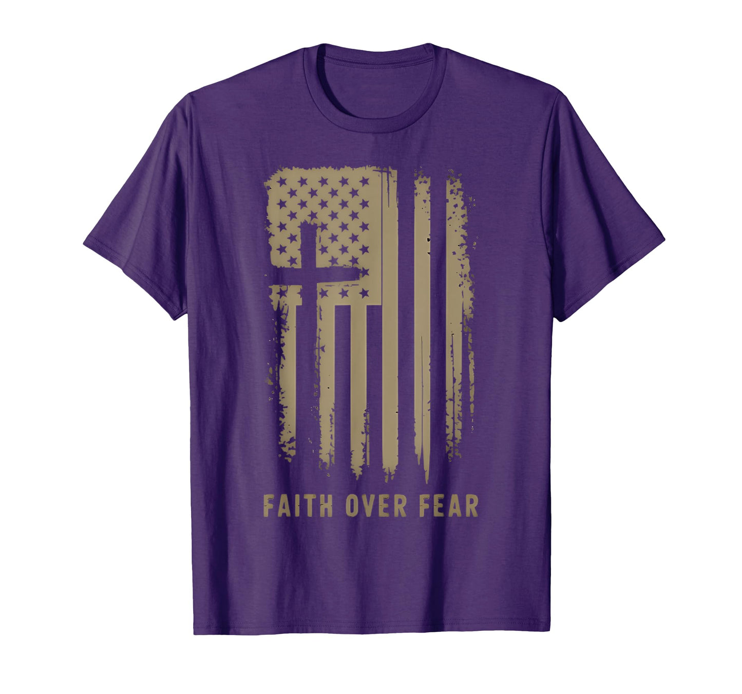 Faith Over Fear Christ Is King Vintage American Flag T-Shirt