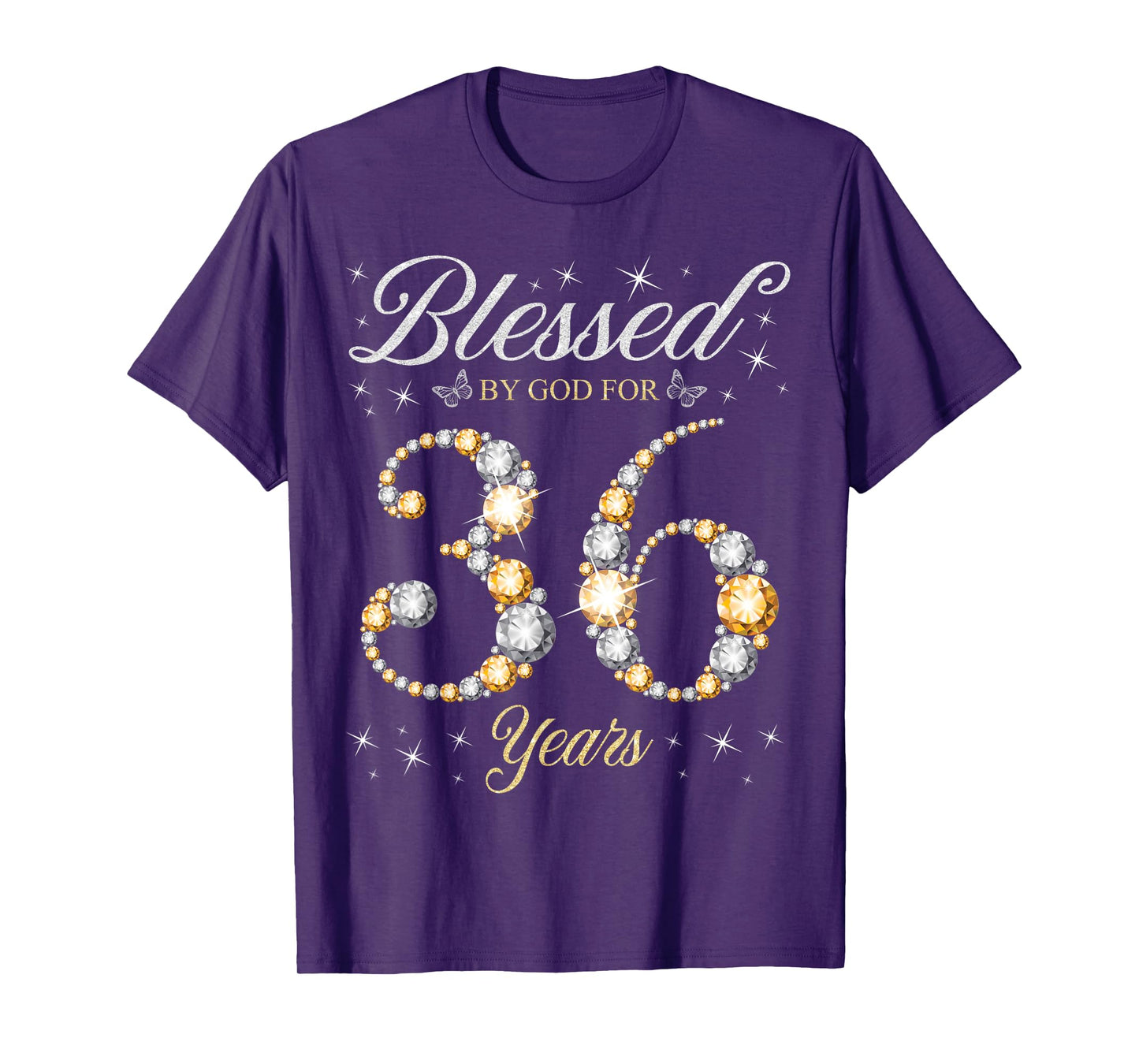Blessed By God For 36 Years Old 36th Birthday Party T-Shirt