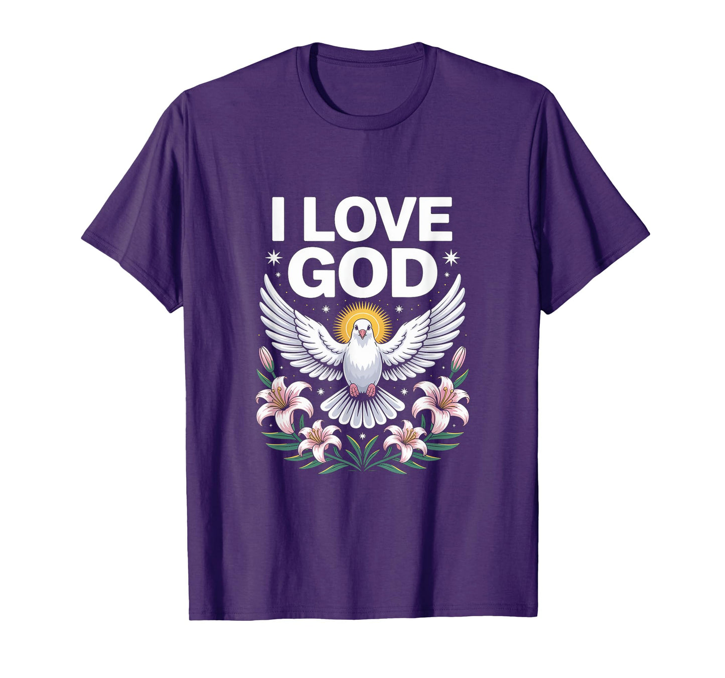 I Love God Dove Peaceful Faith Symbol T-Shirt
