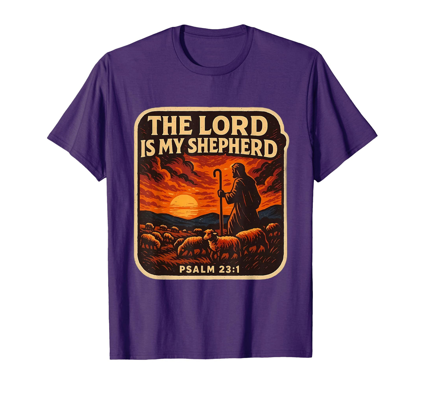 The Lord is My Shepherd Christian Bible Verse Quote Vintage T-Shirt