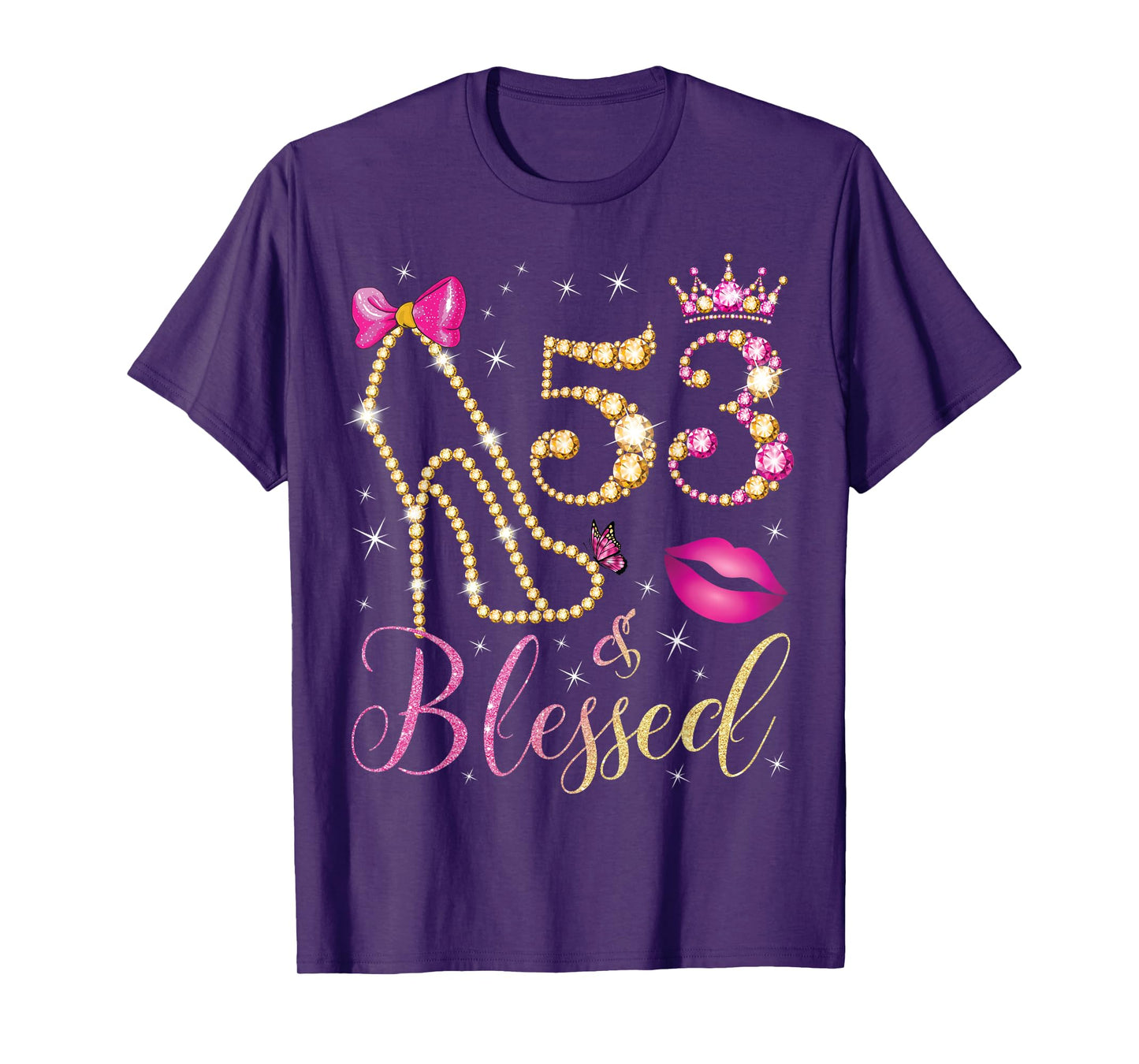 53 & Blessed 53rd Birthday Party 53 Years Old Woman Queen T-Shirt