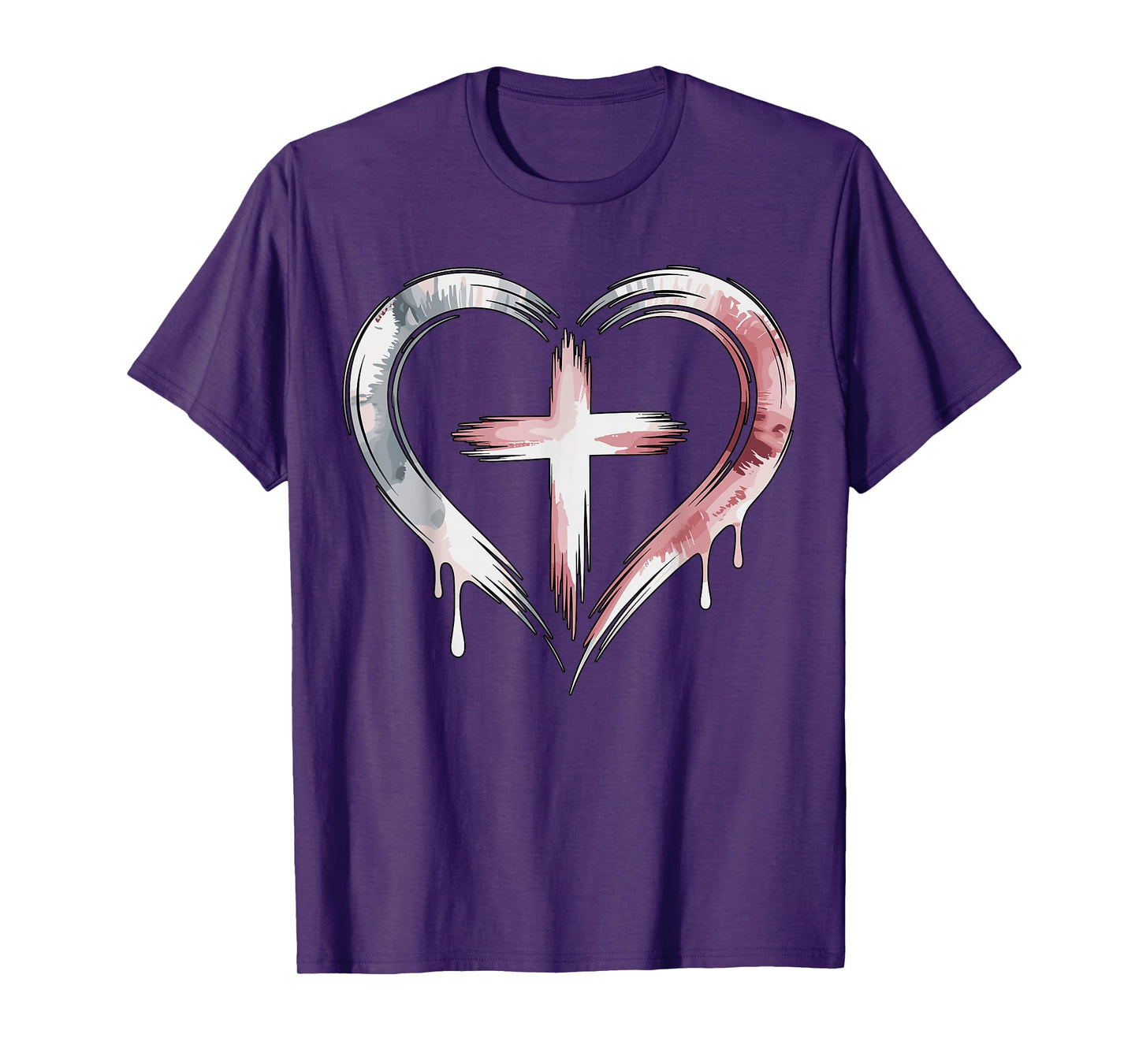 Heart Cross Christian Faith Love T-Shirt