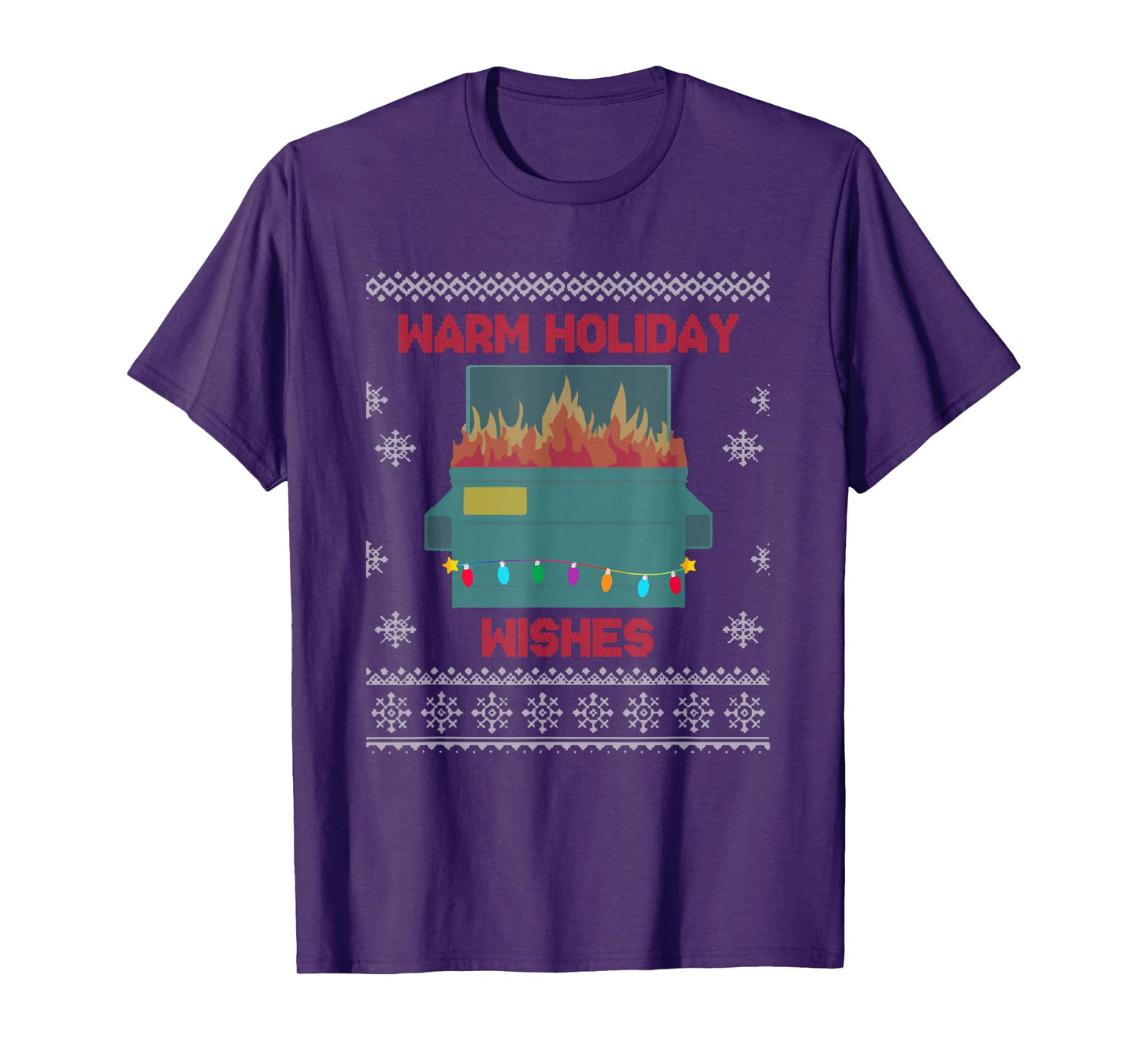 Dumpster Fire Warm Holiday Wishes Ugly Christmas Funny Gift T-Shirt