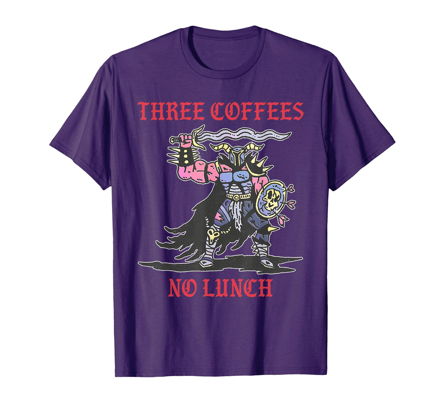 Three Coffees No Lunch Design T-Shirt