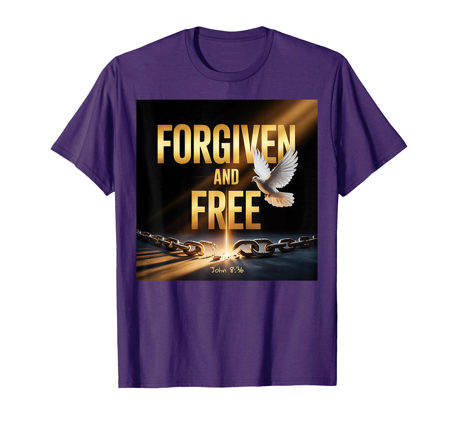 Forgiven and Free Christian Design John 836 T-Shirt